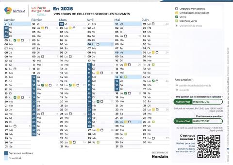 calendrier siaved 2026 janvier/juin
